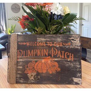 Welcome to Our Pumpkin Patch Sign with Jute – Hand Crafted Fall Decor
